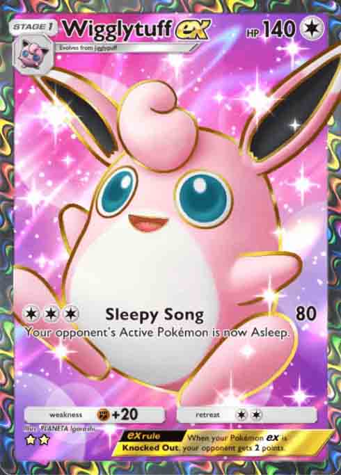 Wigglytuff EX card from Pokemon TCG Pocket.