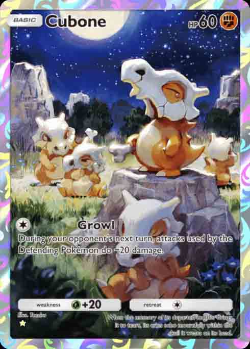 Full art Cubone card from Pokemon TCG Pocket.