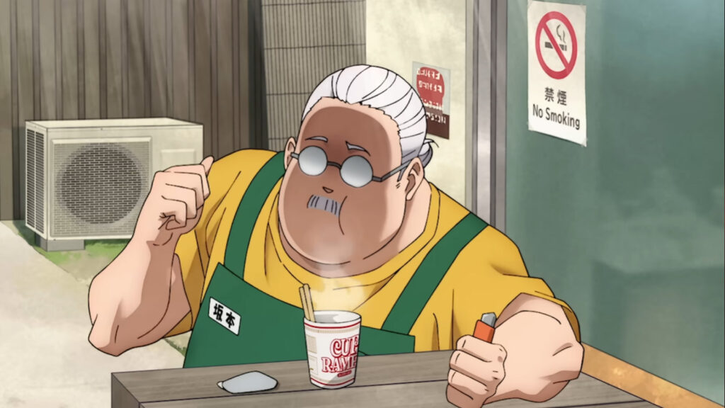 All Sakamoto Days seiyuu, characters, story Taro enjoying a cup of Ramen noodles -- Sakamoto Days