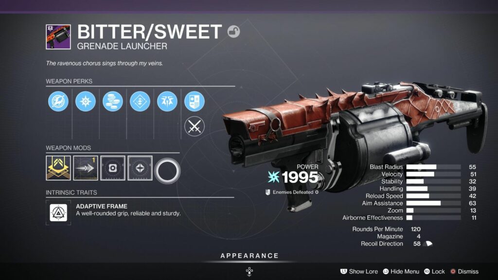 Destiny 2 Bitter Sweet God Roll