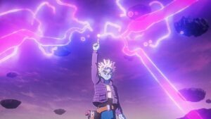 Dragon Ball Daima character Glorio seen in episode 6 charging up his magical electric attack