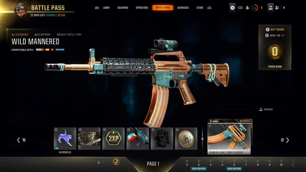 XM4 Weapon Blueprint Reward in Black Ops 6 Season 1 Battle Pass