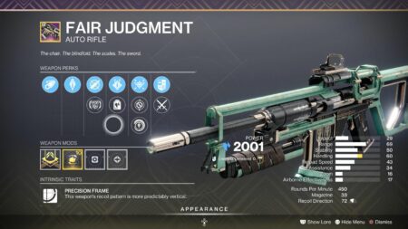 Destiny 2 Fair Judgment god roll