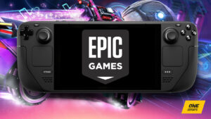 Epic Games logo on a Steam Deck device