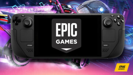 Epic Games logo on a Steam Deck device