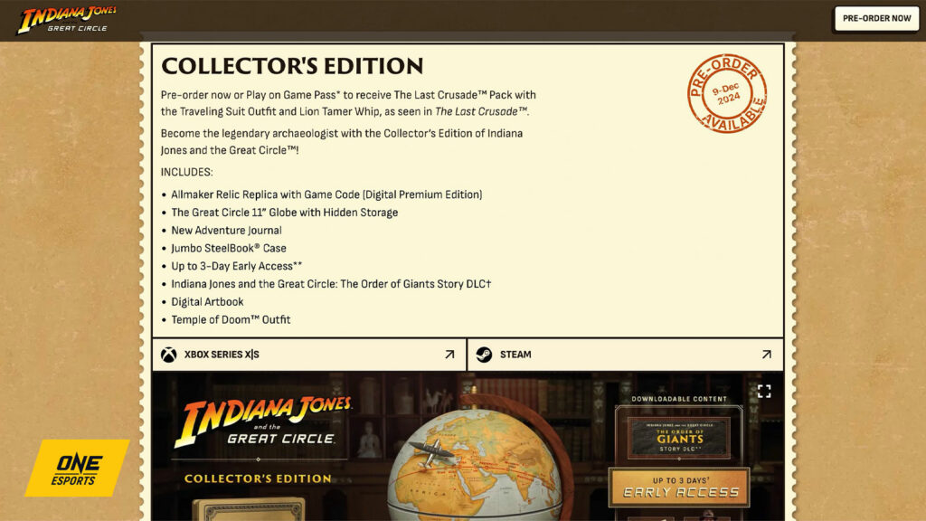 How to pre-order Indiana Jones and the Great Circle on the official website