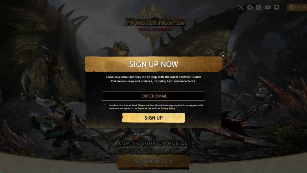 Monster Hunter Outlanders playtest screen