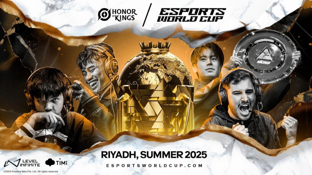 Cartel anuncio del honor de reyes en el Mundial de Esports 2025