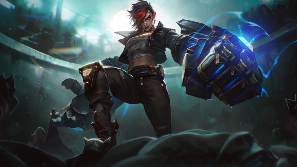 Brawler Vi skin splash art in League of Legends