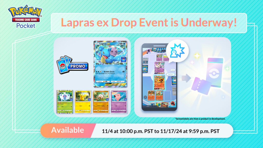 Detalles del evento de entrega de Lapras de bolsillo de JCC Pokémon