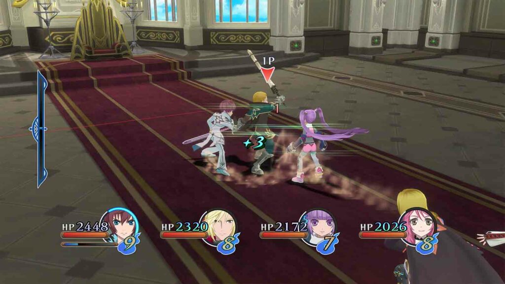 Captura de pantalla oficial de la pantalla de batalla de Tales of Graces f Remastered