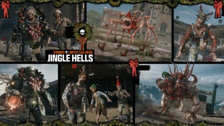 Different holiday-themed Zombie types featured in Jingle Hells limited-time mode in Black Ops 6 Zombies