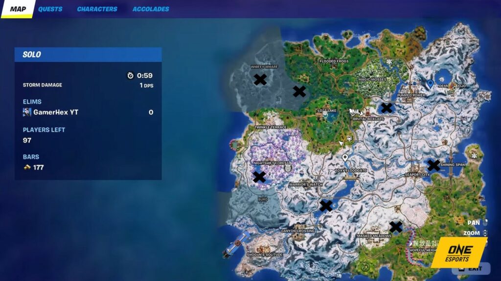 Ubicaciones de tortugas gigantes en Fortnite