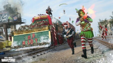 Operators with Christmas costumes deploy into a Slay Ride Resurgence match in Warzone