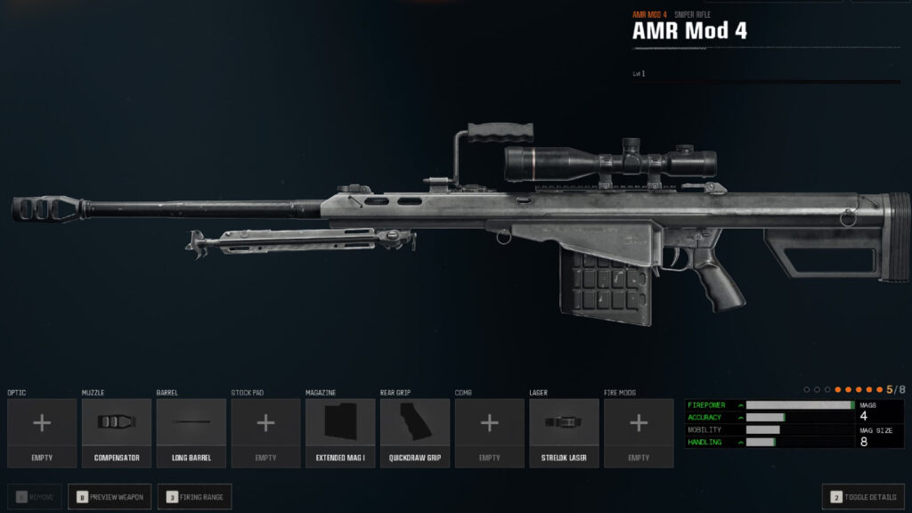 Mejor equipamiento AMR Mod 4 en Black Ops 6