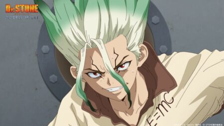 Dr Stone main character Senku seen in season 4 episode 1