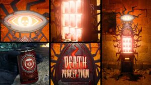 Death Perception Perk-a-Cola and its machine in Black Ops 6 Zombies