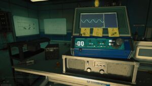 Computer with code and whiteboards showing symbols and equations in solving the Terminus math puzzle in Black Ops 6 Zombies