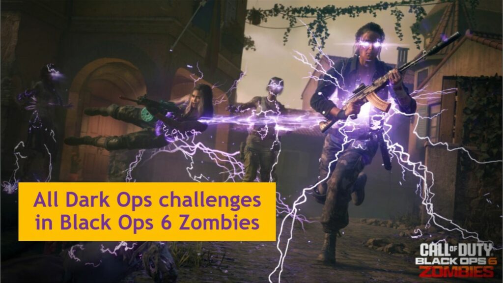 How to use Field Upgrade in Black Ops 6 Zombies Grey and Maya using Tesla Storm Field Upgrade in ONE Esports' image for all Dark Ops challenges in Black Ops 6 Zombies