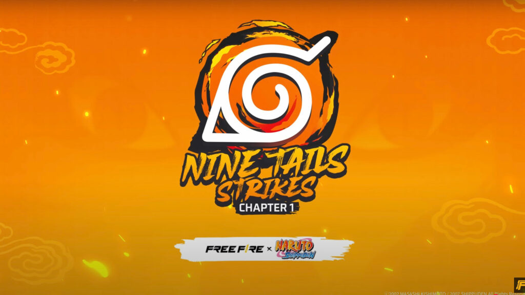 Póster del evento de colaboración Free Fire x Naruto Shippuden