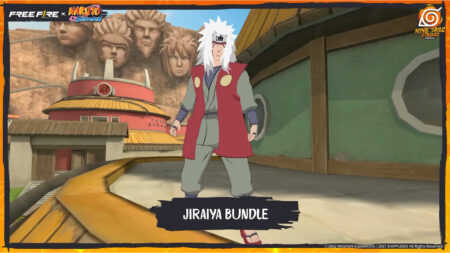 Jiraiya bundle character model in Free Fire x Naruto collab event