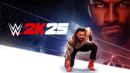 WWE 2K 25 key visual featuring Roman Reigns