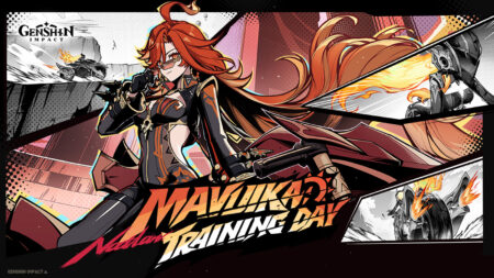 Mavuika Training Day Key Visual in comic book style from Genshin Impact