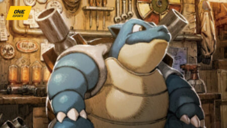 Close up of Blastoise Promo card from Pokemon TCG Pocket