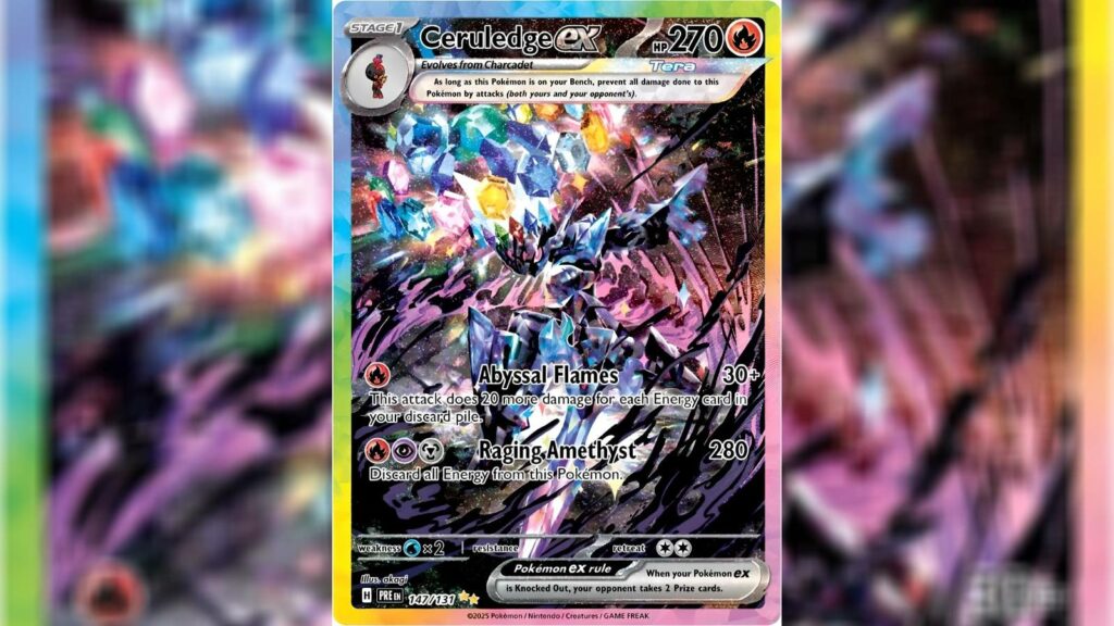 Prismatic Evolution's special illustration Ceruledge ex card