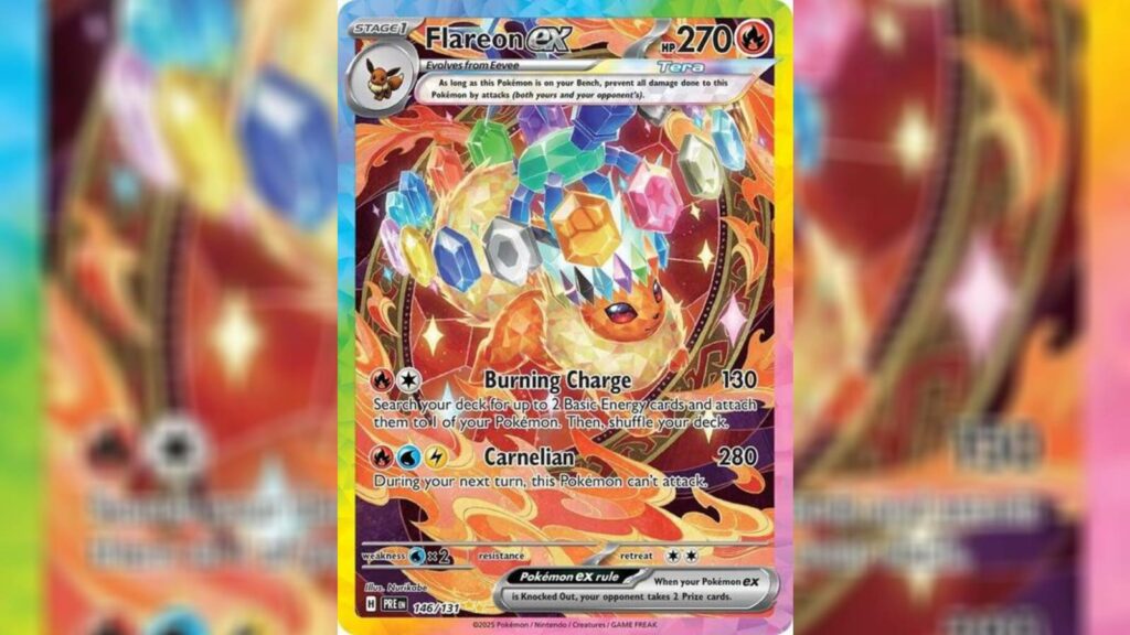 Prismatic Evolution's special illustration Flareon ex card