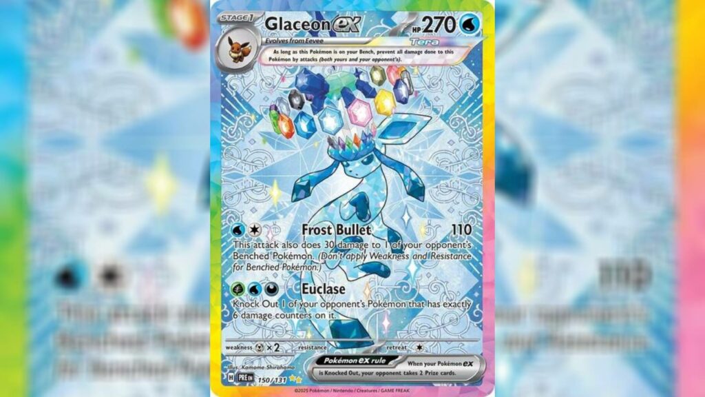 Prismatic Evolution's special illustration Glaceon ex card