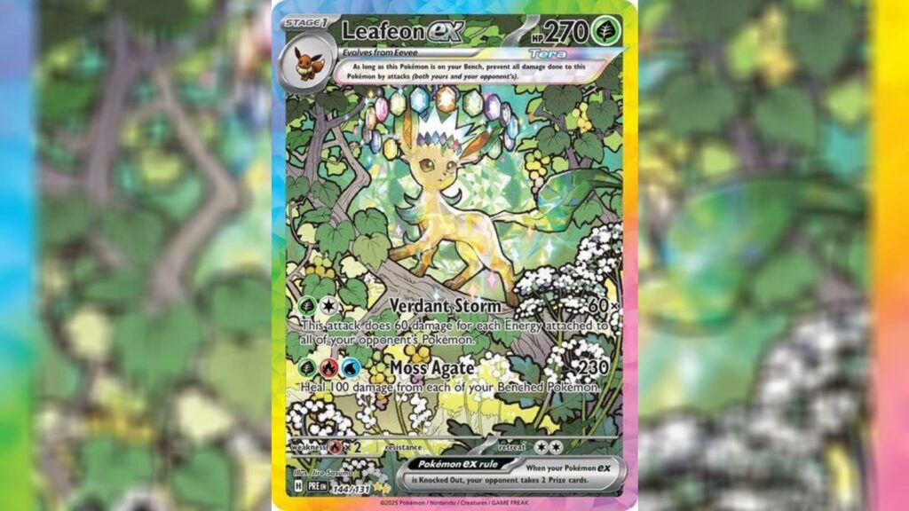 Prismatic Evolution's special illustration Leafeon ex card