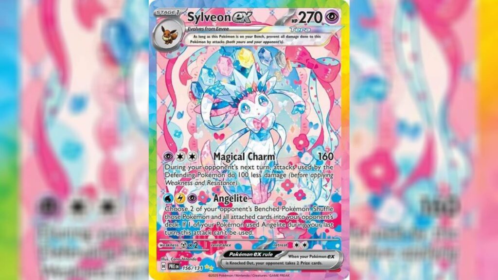 Prismatic Evolution's special illustration Sylveon ex card