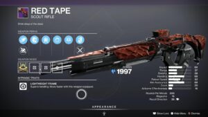 Destiny 2 Red Tape god roll