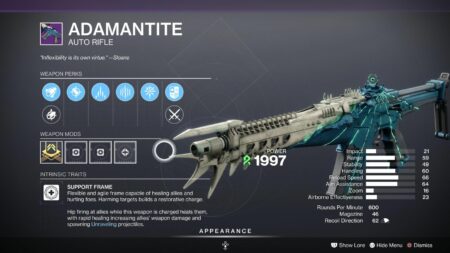 Adamantite auto rifle in Destiny 2