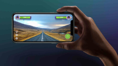 Official GeoGuessr photo showing the game played on mobile iOS iphone