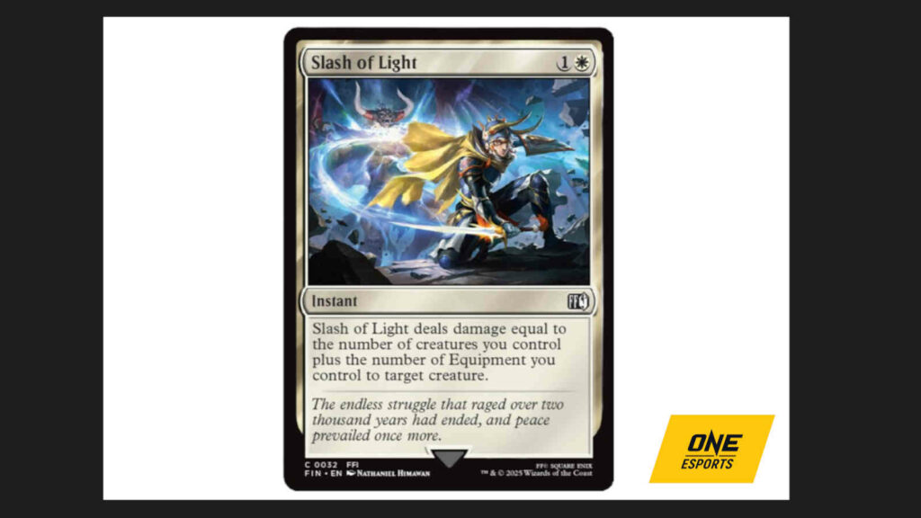 Exclusive: MTG Final Fantasy sneak preview 'Slash of Light' pays deep homage to the original MTG Final Fantasy Slash of Light card description