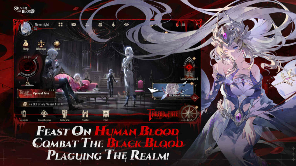 How to pre-register for Silver and Blood, the new gothic vampire mobile RPG by Moonton Silver and Blood in-game interface preview