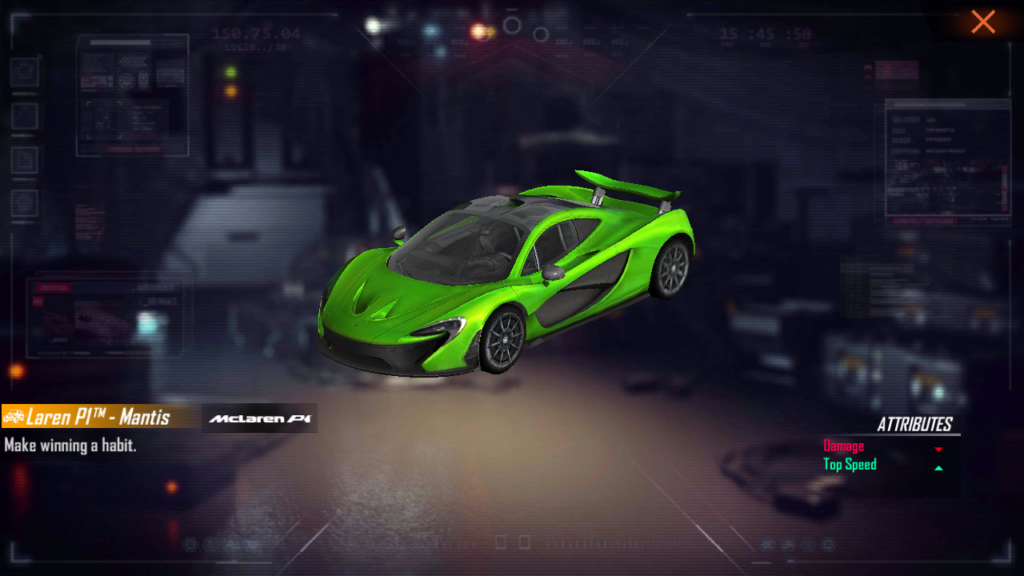 FreeFire, Skin McLaren P1 Mantis
