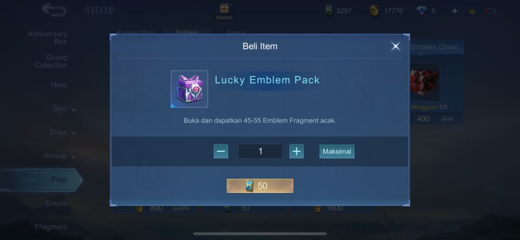 Emblem Mobile Legends, Lucky Emblem Pack