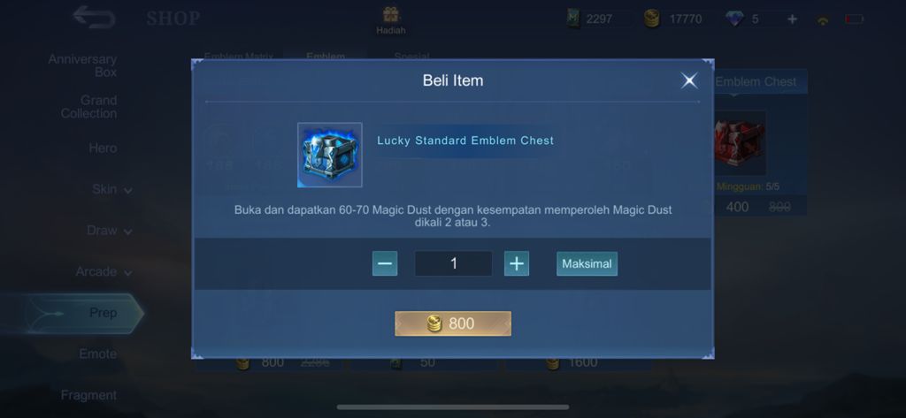Emblem Mobile Legends, Lucky Standard Emblem Chest