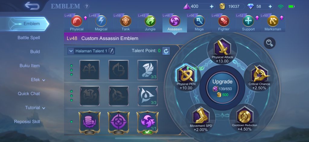 Emblem Assassin Mobile Legends