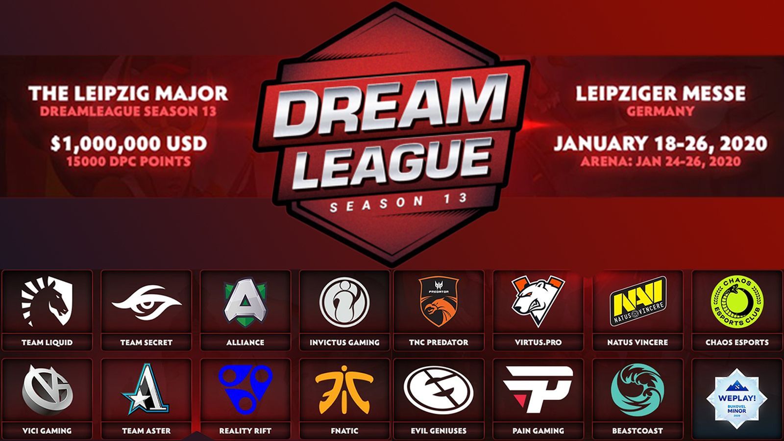 Berikut seluruh tim yang lolos ke DreamLeague Season 13 Leipzig Major