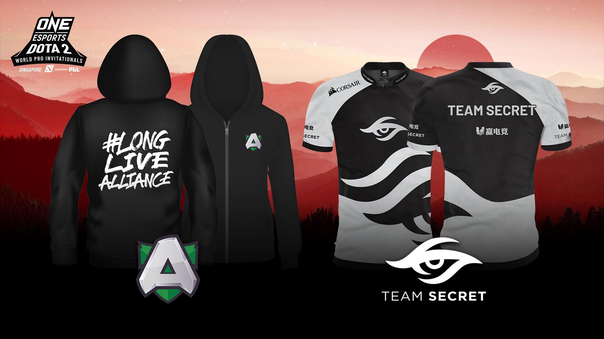 Get your official Team Secret and Alliance merch at the ONE Esports Dota 2 Singapore World Pro Invitational ONE Esports