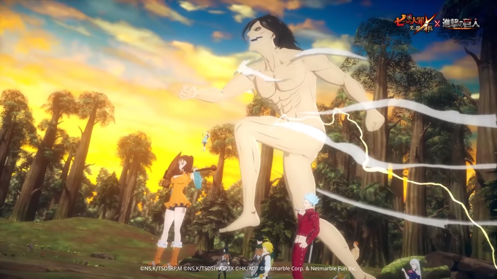 Attack on titan cast joins the seven deadly sins mobile game one esports