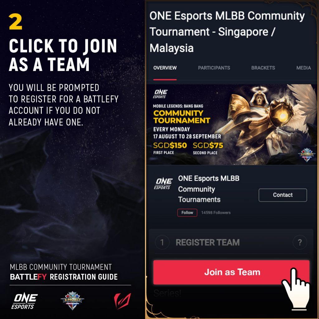 Join ONE Esports Community Tournaments and win cash prizes