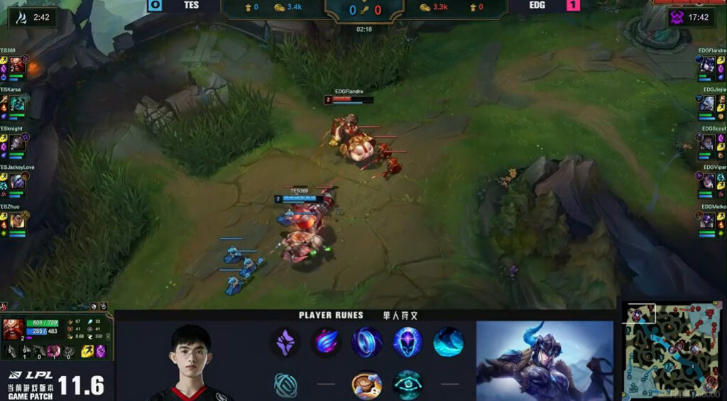 EDG Flandre plays top lane Sejuani with these runes