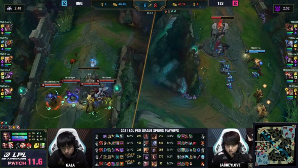 RNG vs TES 2021 LPL Spring playoffs lower bracket game 5 trading towers