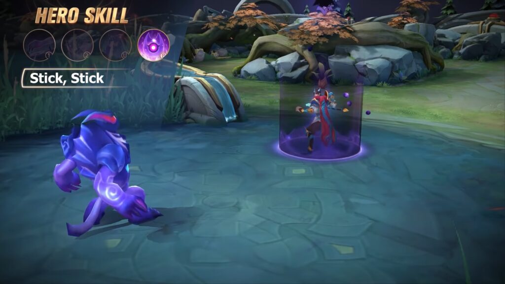 MLBB tank hero Gloo's passive, Stick, Stick
