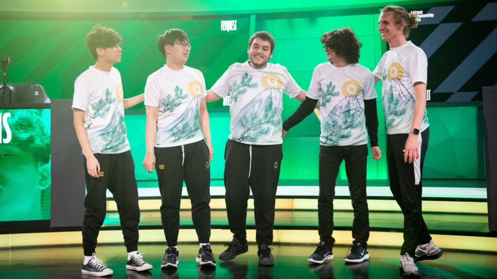 FlyQuest on stage during 2021 LCS Summer Split Week 1